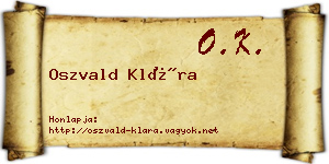Oszvald Klára névjegykártya