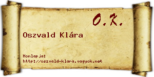 Oszvald Klára névjegykártya