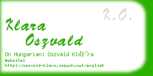 klara oszvald business card